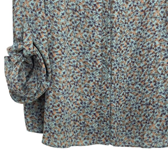 Zac & Rachel Womens Plus Size 3X Floral Long Sleeve Button Up  Top Blouse - Picture 12 of 13